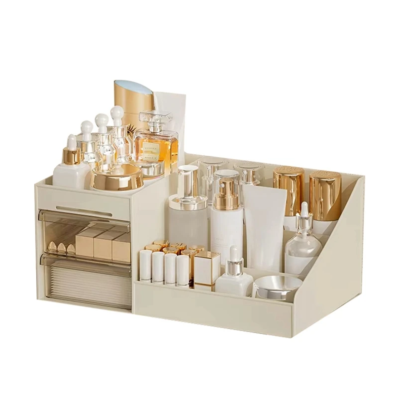 Cosmetic Organizer With Clear Drawer Countertop Organizer For Cosmetics, Lotion,Lipstick Ideal For Dressers Or Bathrooms