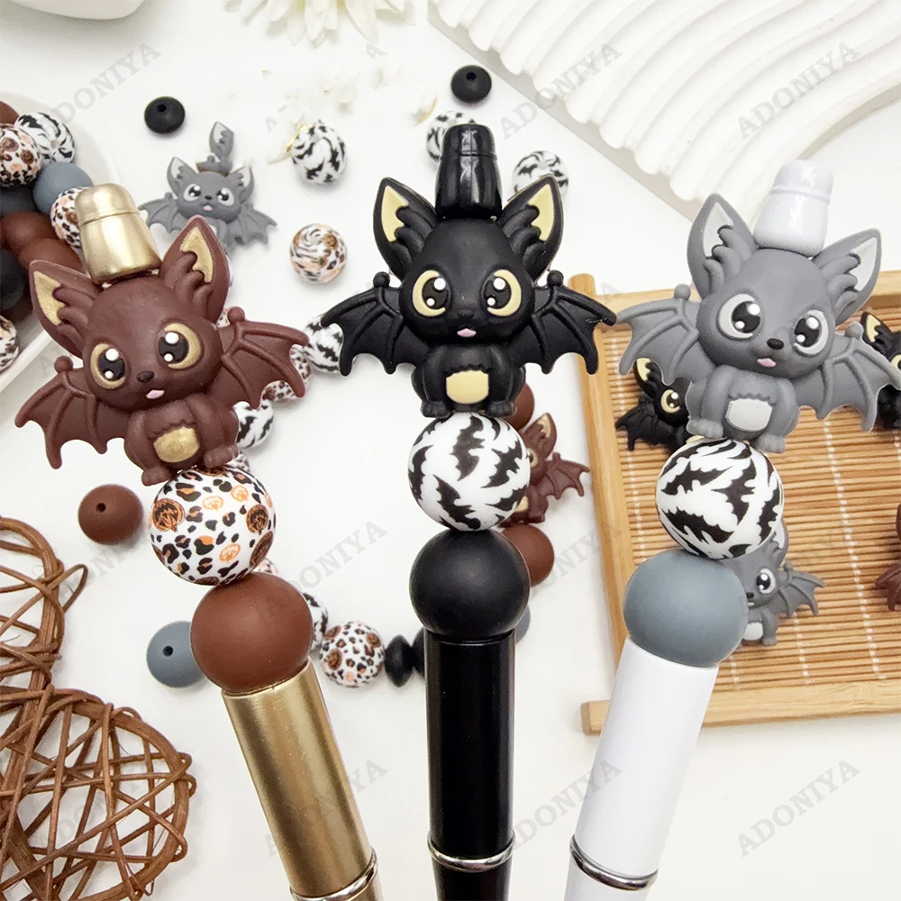 32/34-teiliges Silikonperlen-Set mit Fledermaus-Motiv für DIY-Perlenketten, Armbänder, Stifte, Schmuck, Anhänger usw. Geburtstagsgeschenk für die Feiertage – Detail 5
