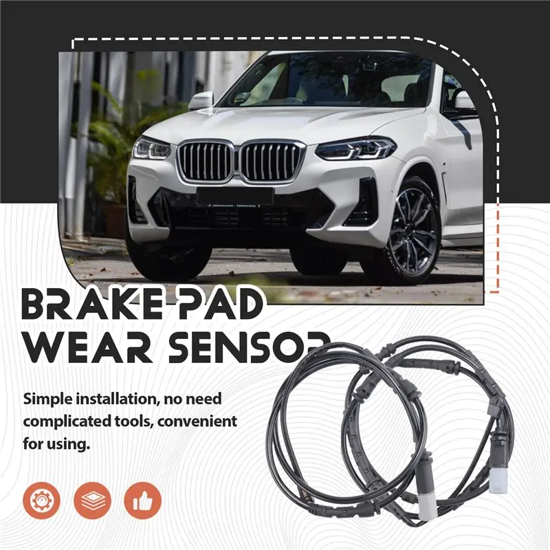 A73X-Front+ Rear Brake Pad Wear Sensor Set For -BMW X3 F25 X4 F26 Auto Car Accessory Brake Lines 34356790303+34356790304
