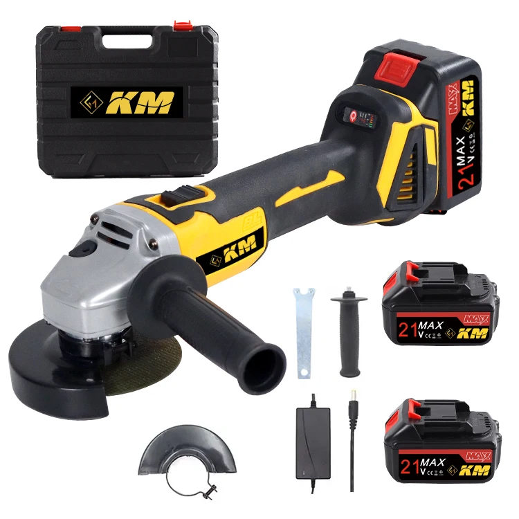 B 125 ミリメートルアングルグラインダー切断機電動工具プロフェッショナルアングルグラインダーミニコードレスアングルグラインダー 21V バッテリー