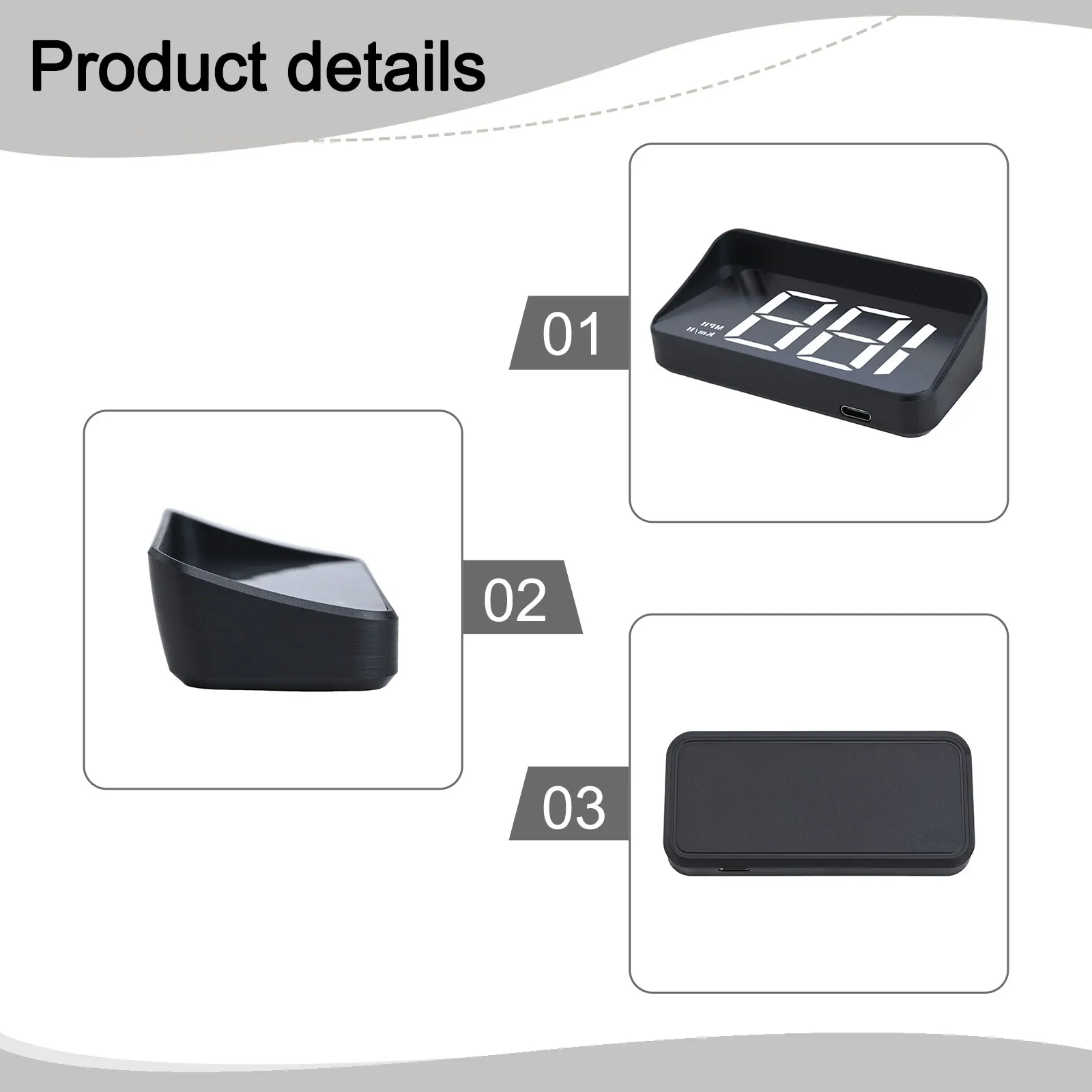 M2 Head Up Display Car  GPS High Definition Speedometer  Car Display Automatic Light-sensitive Function ABS+PC Accessories