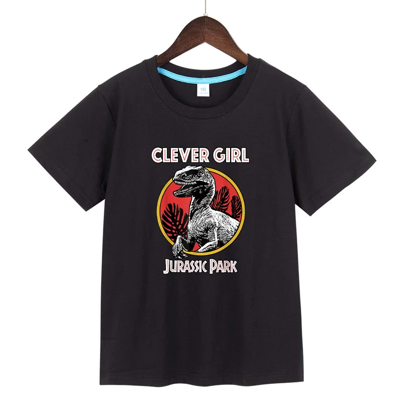 

New Jurassic Park Retro Raptor Clever Boy Girl T-Shirt Camiseta Tops Summer Cotton Short Sleeve Kids T-Shirt Baby Clothing