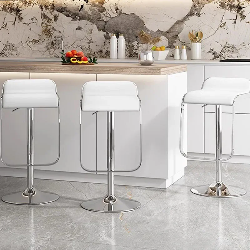 High Quality Modern Bar Chairs Silver Adjustable White Stylish Nordic Swivel Comfortable Bar Chairs Alto Furniture