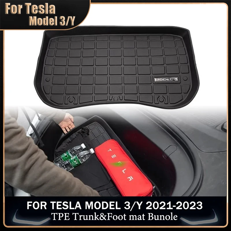 Tappetini per bagagliaio anteriore posteriore per Tesla Model 3 2023 2022 2021 Highland 2024 accessori per auto tappetino per bagagliaio impermeabile