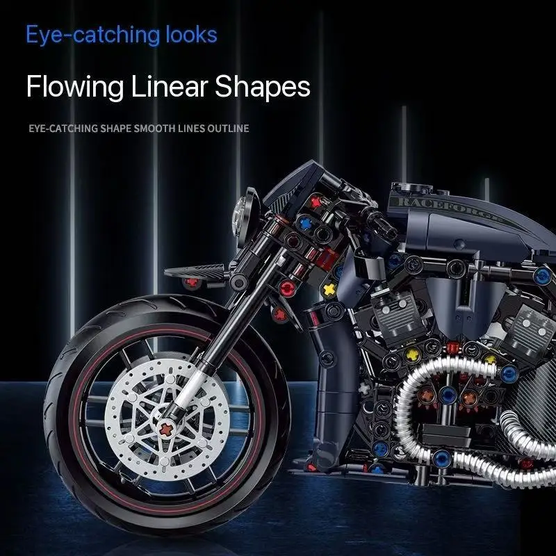 1:8 Scale Motorcycle Building Blocks Set Static Model, 562 PCS technical  Bike Kit for Adults, Collectible Motorcycle