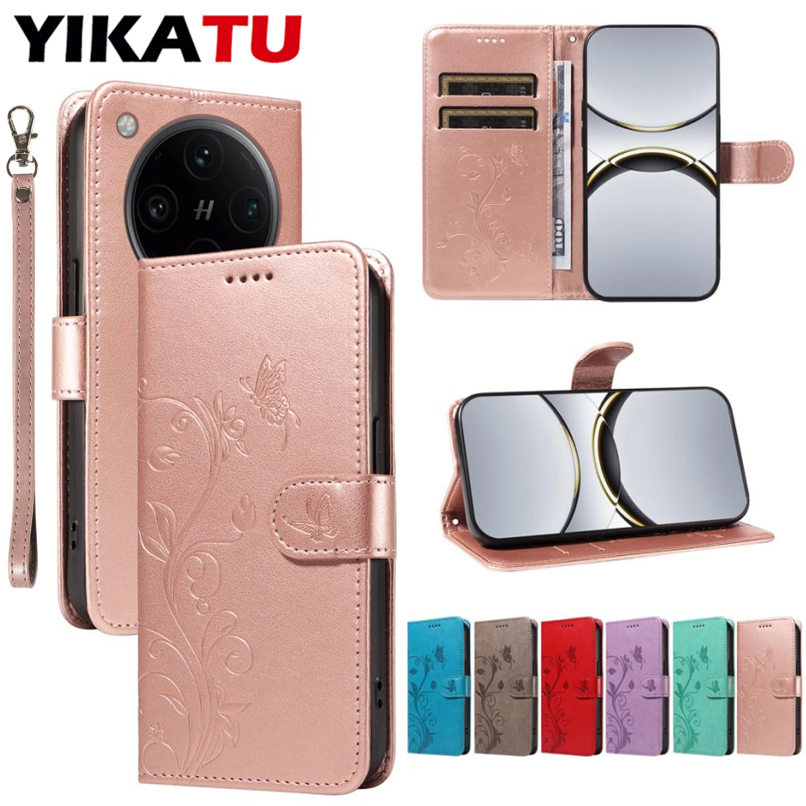 

Wallet Magnetic Flip With Card Slot Kickstand Leather Case For OPPO Find X8 X5 X3 Pro Lite 5G F25 F23 F19 Plus 4G F17 K12X K10