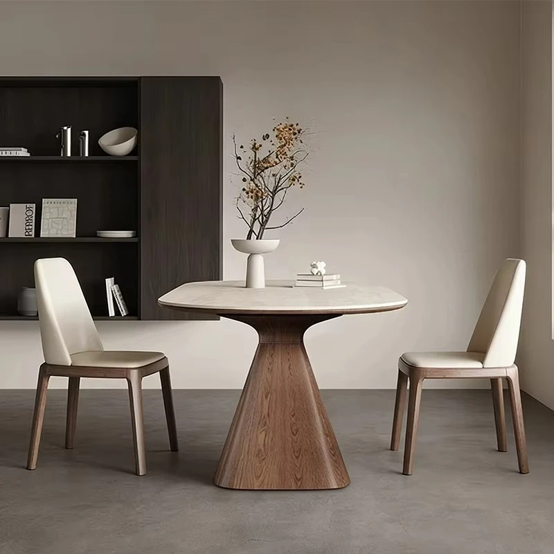 

# Nordic Solid Wood Sintered Stone Modern Minimalist Small Apartment Home Rectangular Dining Table