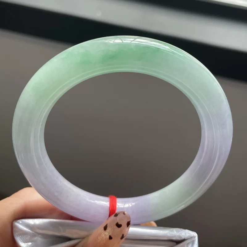 Old mine , - , round-shaped purple , glutinous , spring-colored jade bracelet