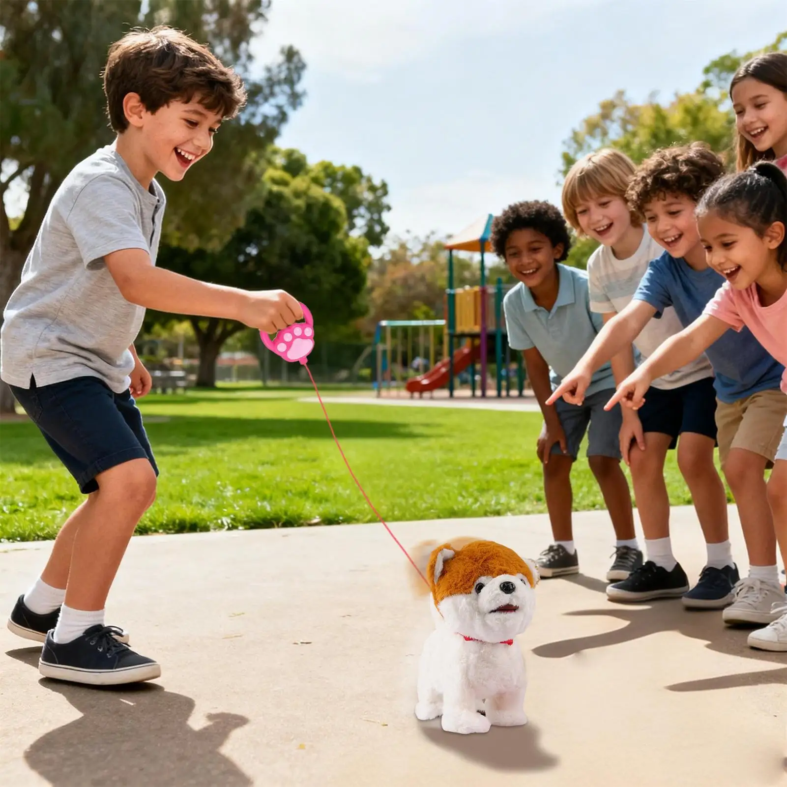 リアルなぬいぐるみのロボット犬、音声と動きを模倣するAI搭載のスマートトイ、タッチセンサー付き、子供、男の子、女の子への誕生日やクリスマスプレゼントに