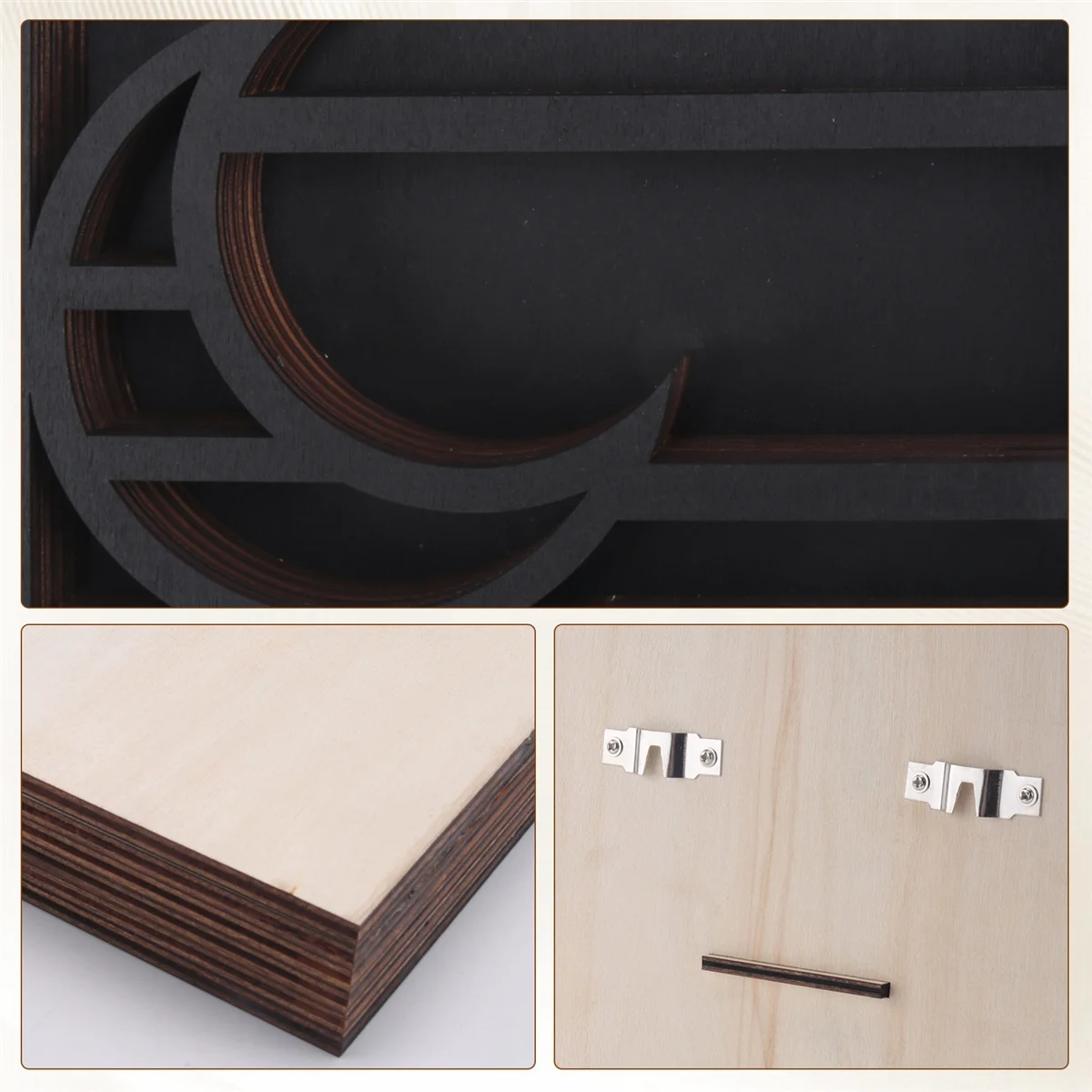 

ABHW Wood Storage Shelf - Stylish and Practical Wall Shelf, Crescent Sun and Moon Crystal Shelf