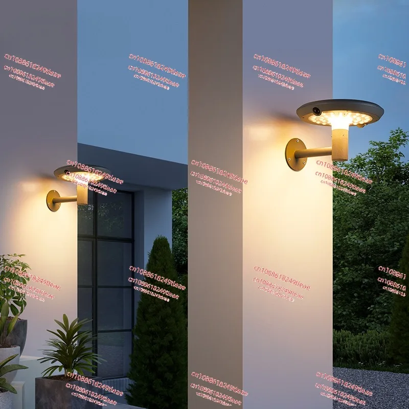 Outdoor villa wall lamp Human body induction super bright outdoor courtyard pillar wall lamp