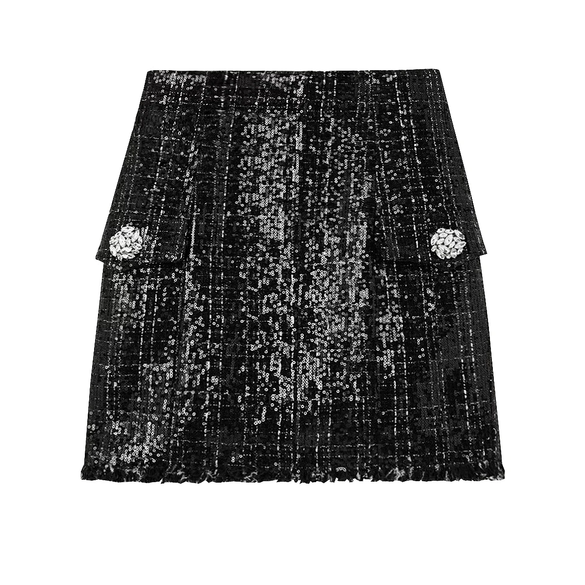 High-Quality Spring And Autumn New Fashionable Commuting Heavy-Duty Sequin Diamond-Encrusted Versatile Women's Short Skirt