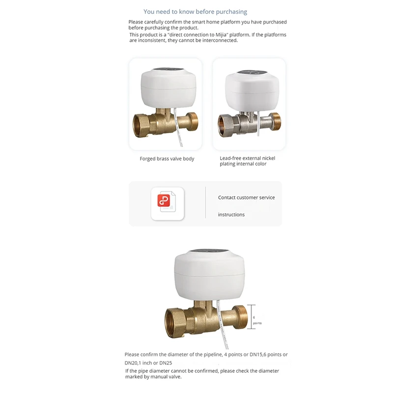 Automation Linkage Valve For DN15 APP Wireless Control Timer Alarm Automation Linkage Valve Alexa Comparible