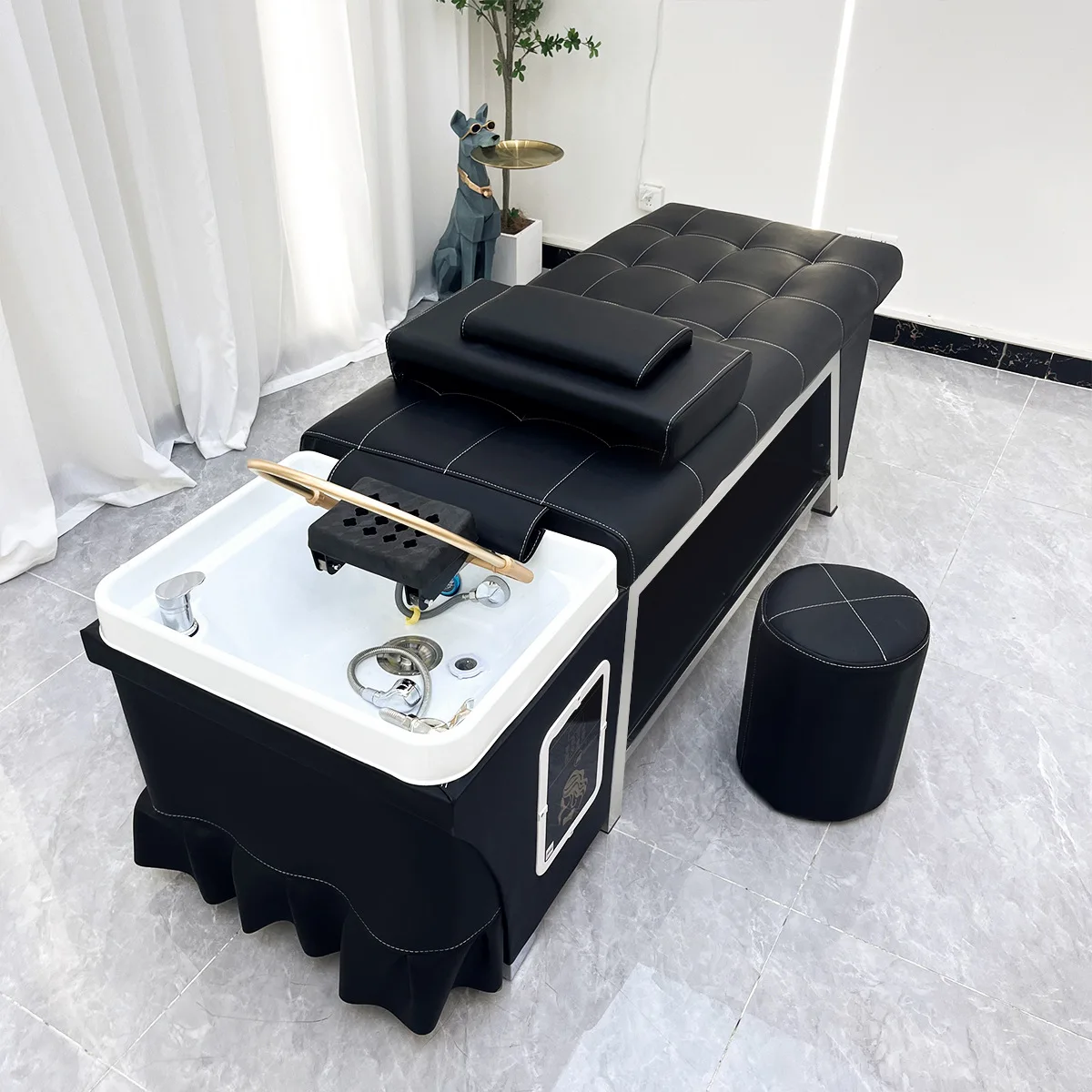 CX Multifunctional Beauty Bed Barber Shop Water Heater Water Circulation Fumigation Cover Shampoo Bed