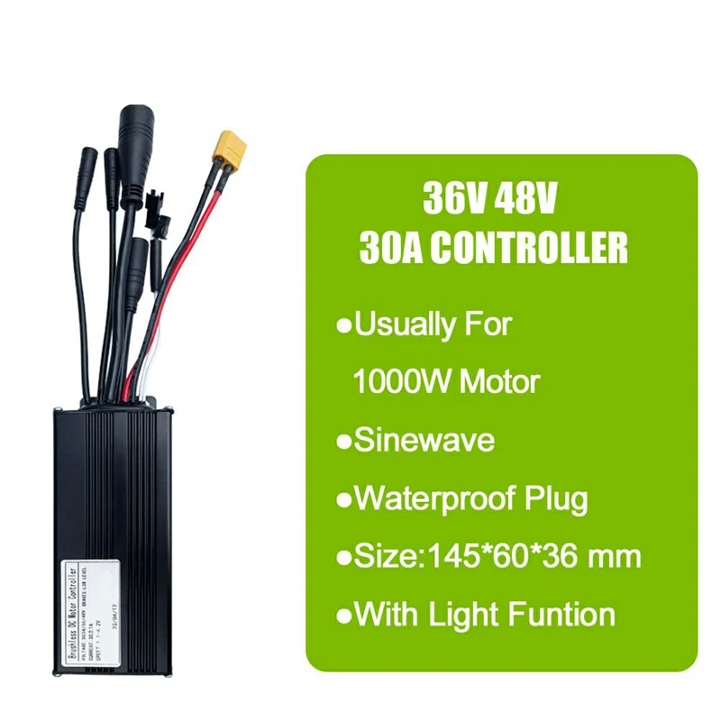 36/48V Bicycle Lithium Battery Modification Parts Accessories 1000W 30A Three-Mode Waterproof Small Kit EN06 LCD Meter