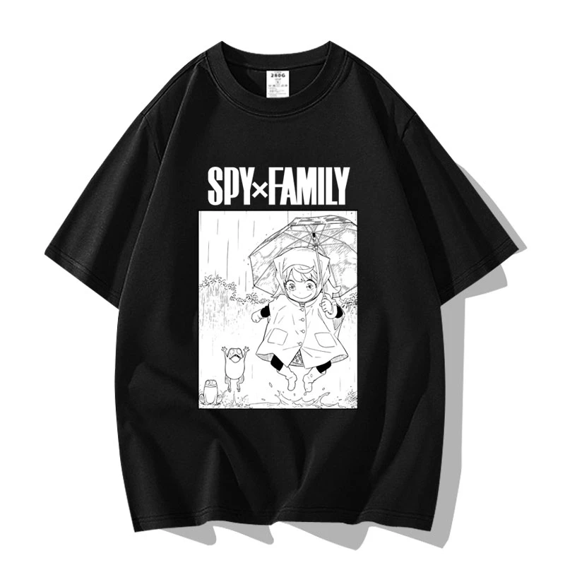 مينيسو جاسوس X الأسرة انمي ياباني أنيا فورجر جرافيك طباعة تي شيرت الشارع الشهير الرجال النساء موضة قصيرة الأكمام حجم كبير للجنسين #4