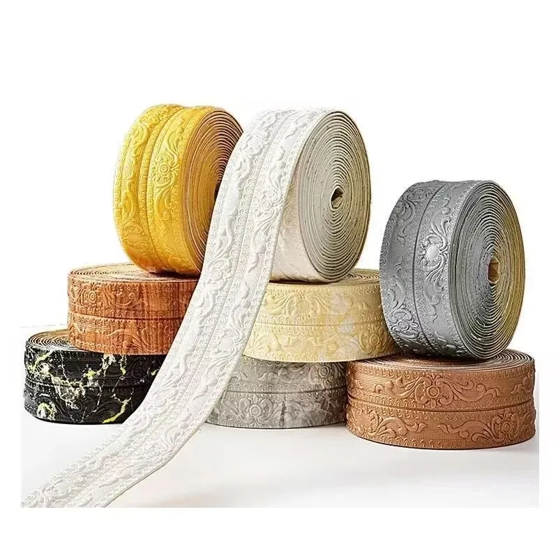 10mx8cm 3D Self-adhesive Internal Corner Line Foam Edging Anti-Collision Line Roll Wall Trim Corner Line Wallpaper Borders Trim
