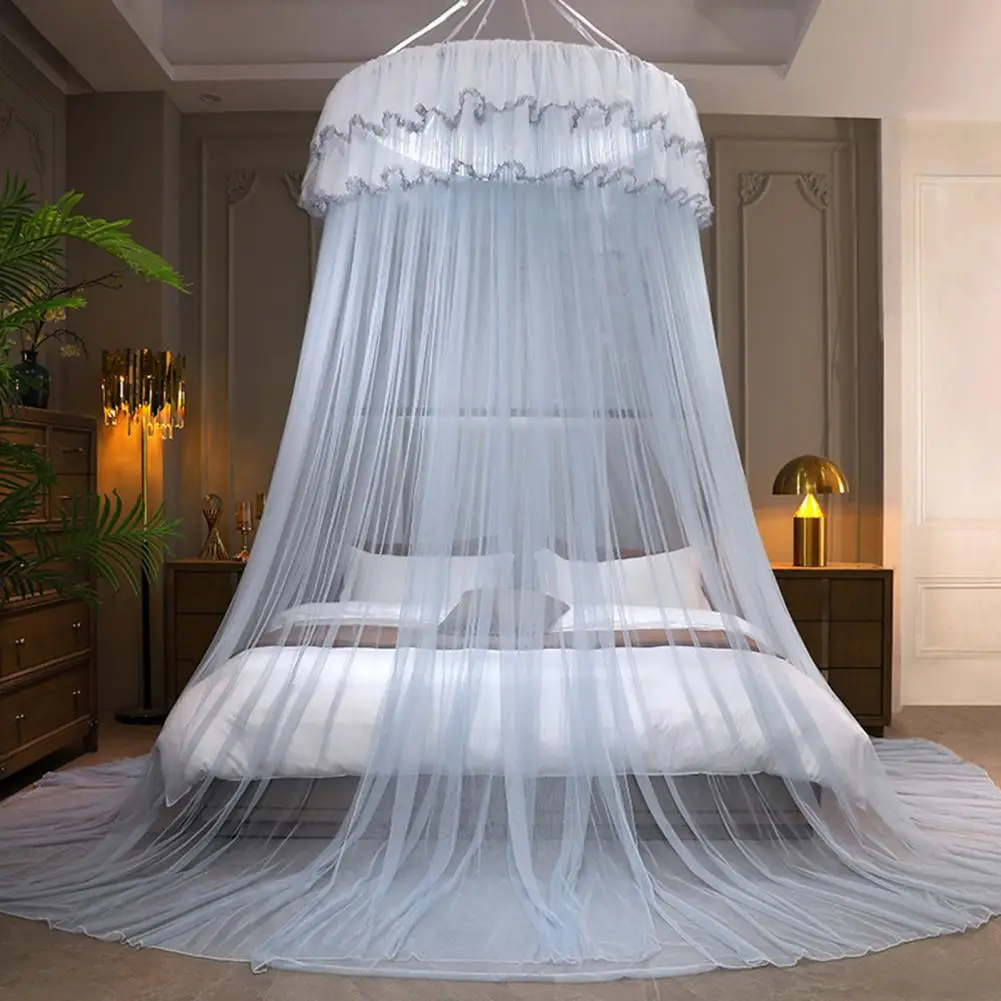 Hanging Mosquito Net Top Hook Encrypted Mesh Lace Patchwork Mosquito Repellent Round Dome Court Style Crib Canopy Bedroom Decor