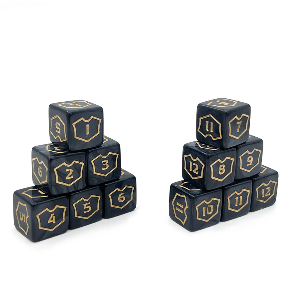 

12pcs Mtg Dice Set Dnd Dice Adults Board Games D6 Dados Counters for Table Game Dungeons and Dragons or Magic the Gathering