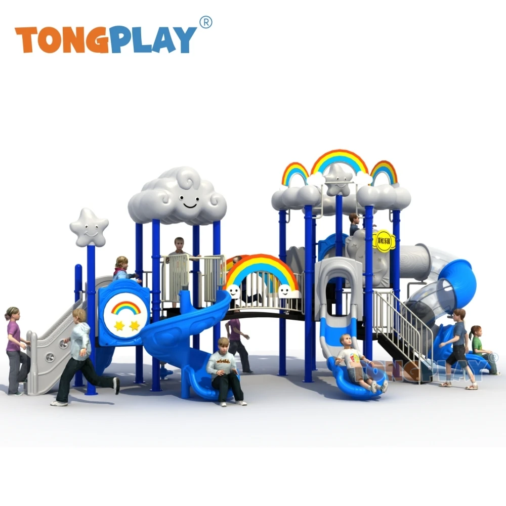 Tong play-tobogán grande de la serie Baiyun para adultos, equipo de fábrica de calidad, patio de juegos al aire libre para niños