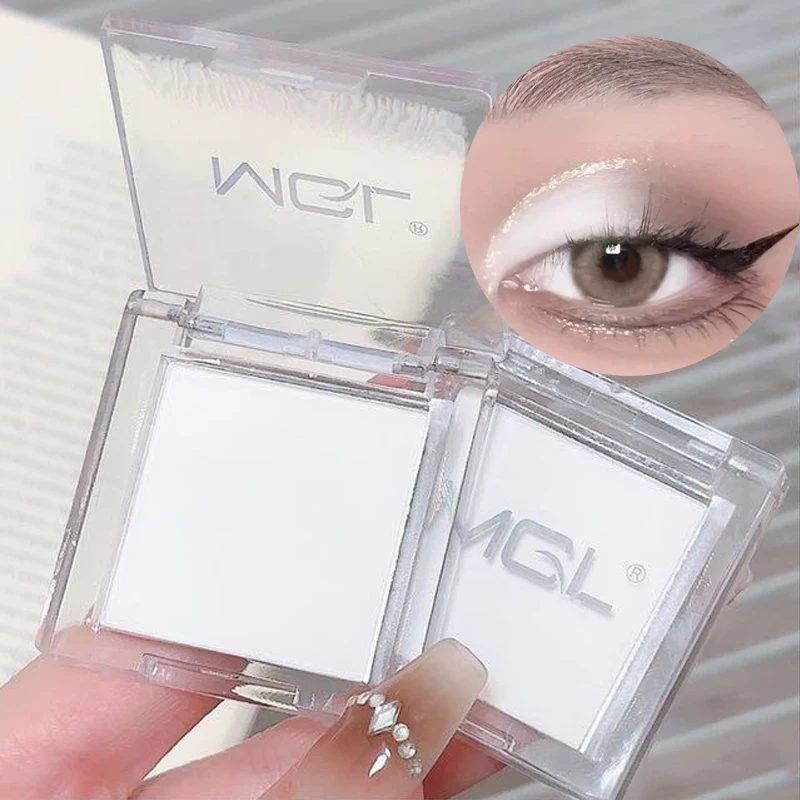 Polvo Iluminador Mate para el Contorno de Ojos y Debajo de los Ojos, Sombra Iluminadora Blanca Natural, Maquillaje 3D para Contorno Facial
