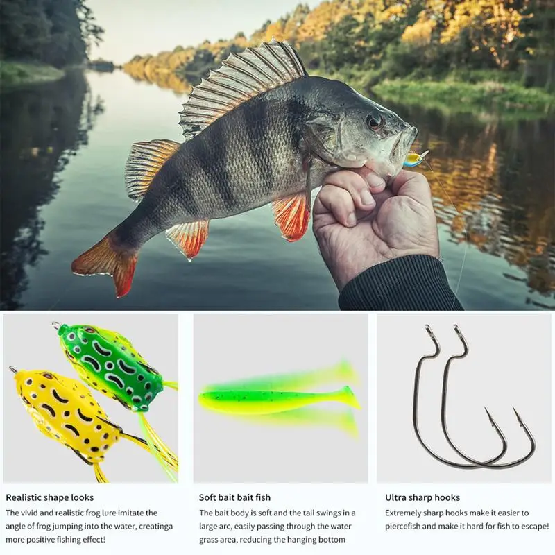 

97PCS Freshwater Fishing Lures Realistic Fishing Baits And Lures Bass Lure Kit Portable Artificial Fishing Baits Fishing Tackle