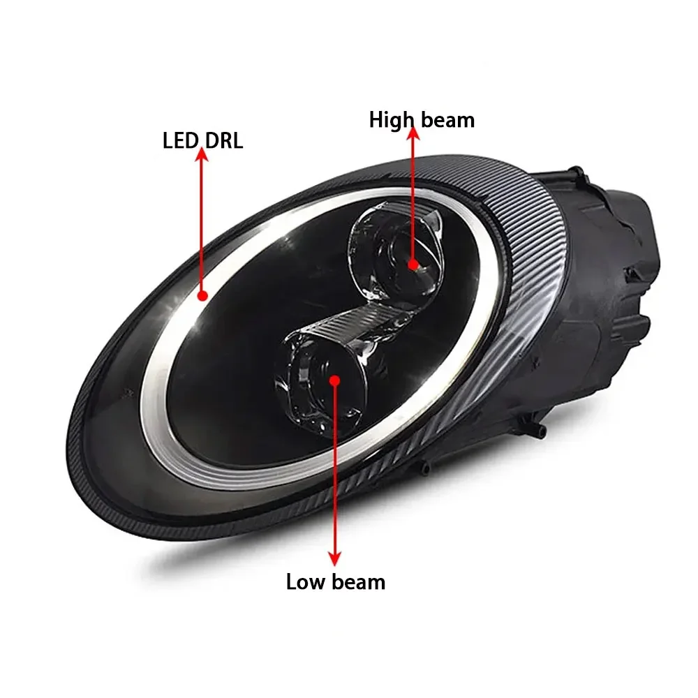 Head Lamp for Porsche 911 LED Headlight 2005-2009 Headlights 997 DRL Turn Signal High Beam Angel Eye Projector Lens