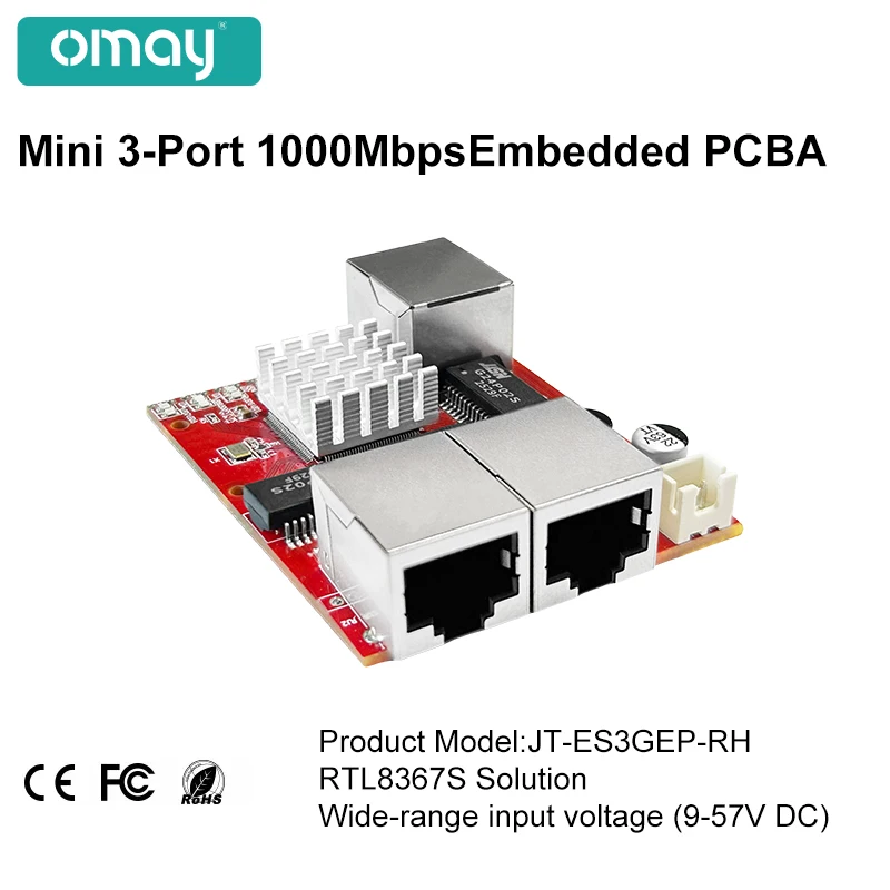 Industrial 3/5-Port Gigabit Embedded Switch PCBA Board 10/100/1000Mbps LAN Module for Automation UAV Internal Networking
