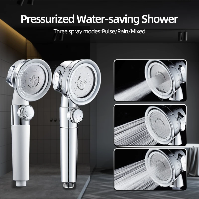 Pressurized Bath Shower Head Jetting Shower Head High Pressure Water Saving Adjustable Bathroom Accessories Shower Set Bathroom