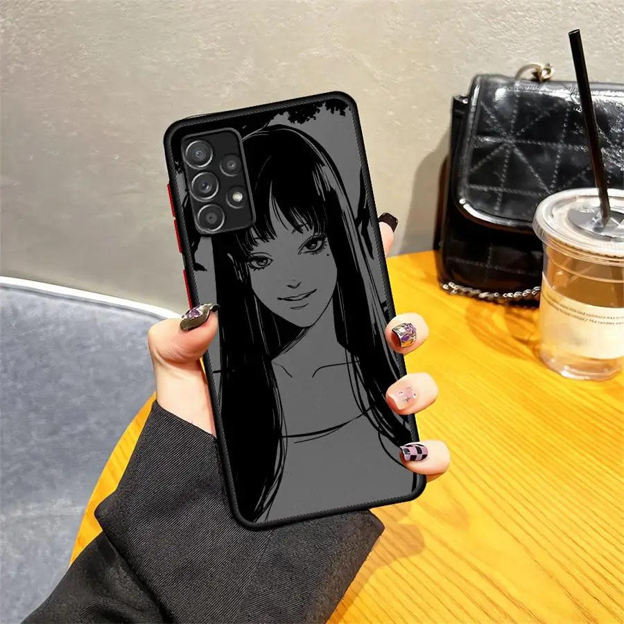 Funny Junji Ito Horror Back Phone Cover Case for Samsung Galaxy A15 A14 A70 Note 20 Ultra 10+ A50 A16 A17 A12 A30 A13