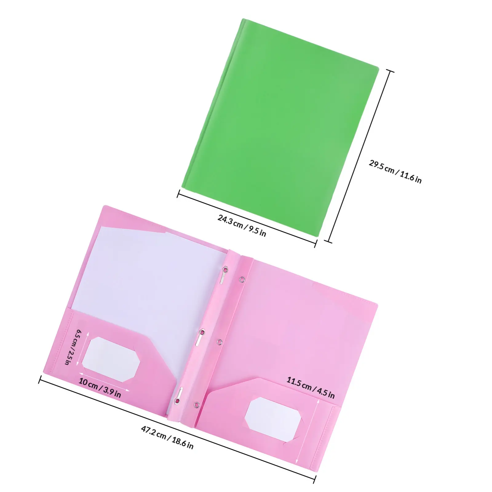 9Pcs Double Pocket Folders Plastic Document Organizer Vibrant Office Home Use Business Folder Presentation File