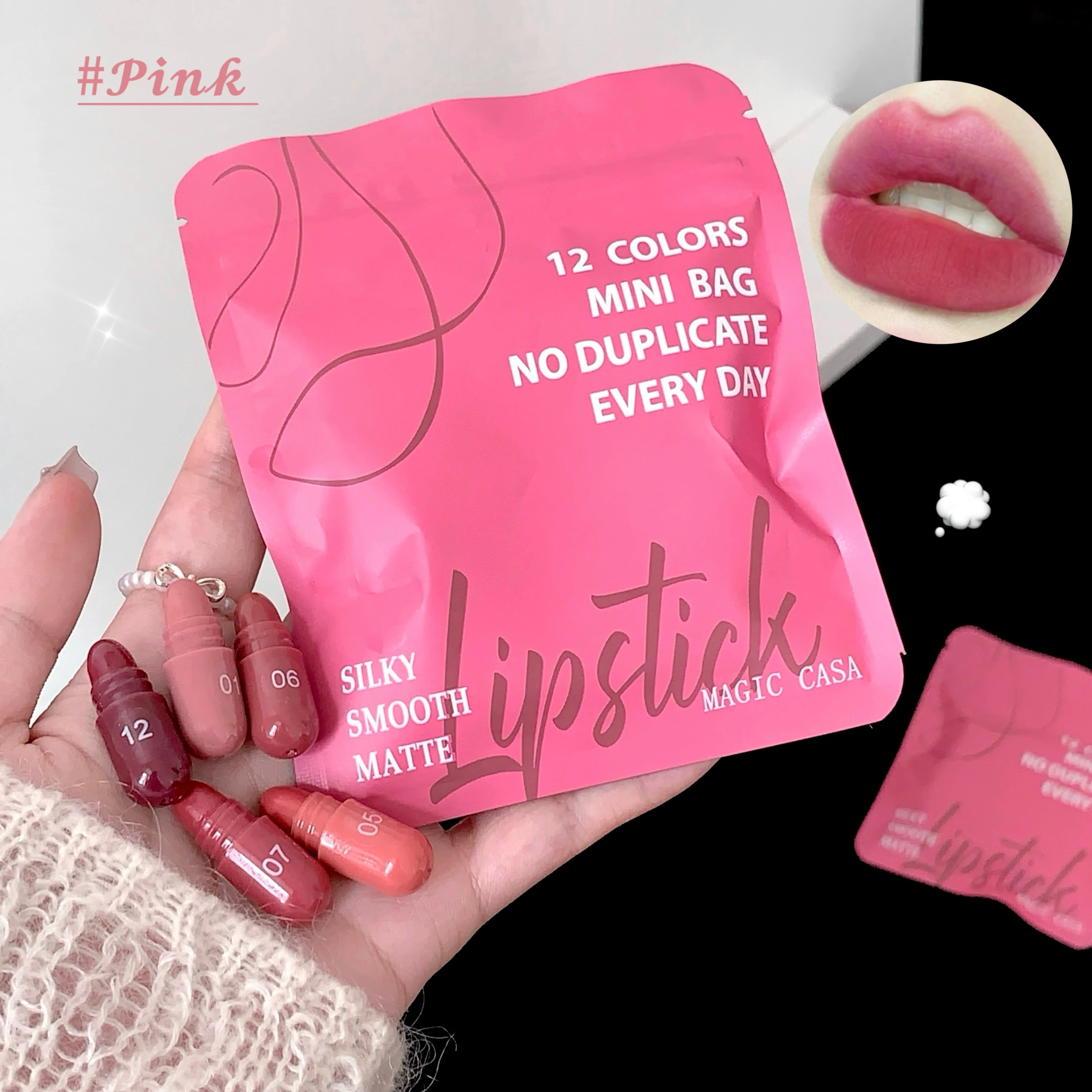 Set di balsamo per labbra opaco Magic Casa da 12 colori, di lunga durata e non sbiadisce, regalo perfetto per le donne, ideale per il festival del trucco