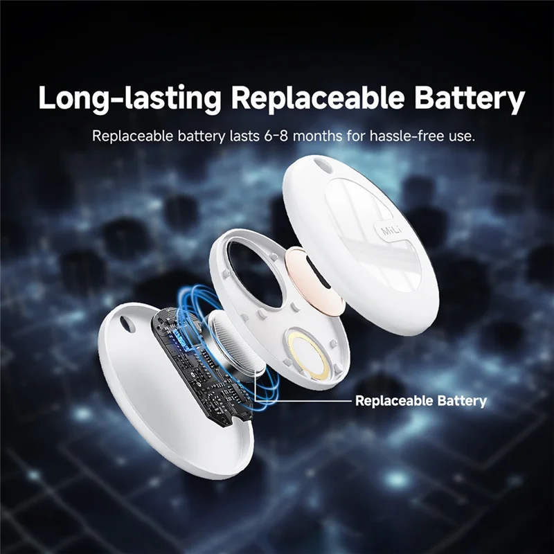 FULL-Mili Smart Tracker Mitag Bluetooth Locator Anti-Lost Device Mobile Keys Pet Elderly Kids Finder For Android Find My