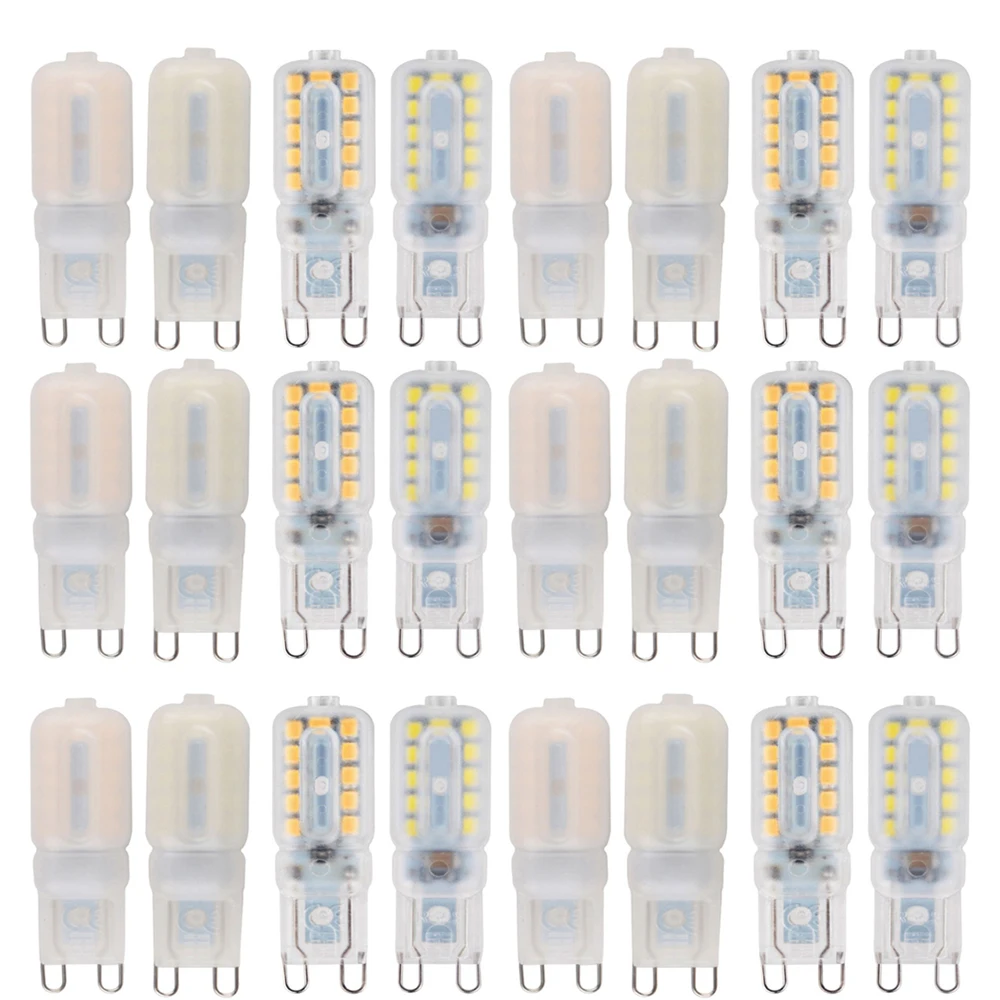 

20X Dimmable G9 Led Corn Bulb 3/5/7W Light Bulbs 220V 230V Cold Warm White 14Leds 22Leds 32Leds Milky Shell 360 Beam Lampada Smd