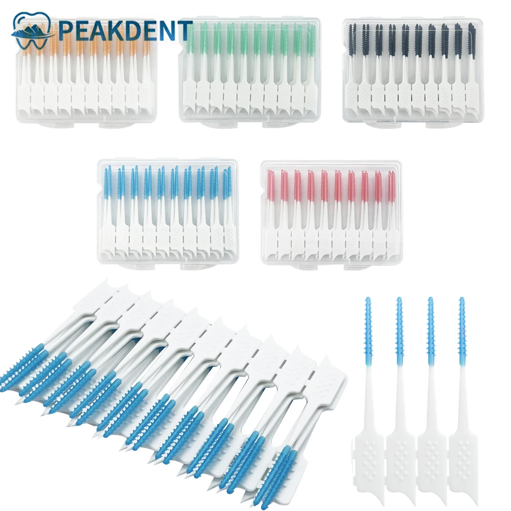 

40pcs Interdental Brush Soft Silicone Adaptive Interdental Brush Space Brush Orthodontic Braces Brush Dental Odontología