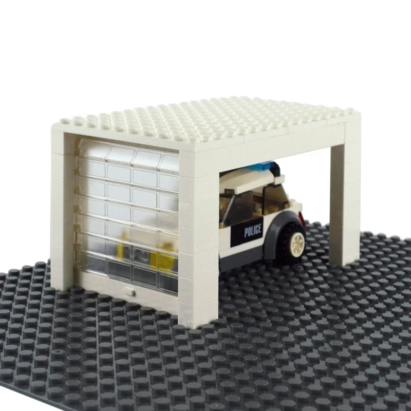 DIY City Accessories Doors Windows Locking Bricks Classic Car Rolling gate Garage Building blocks Car MOC Parts toys for kids