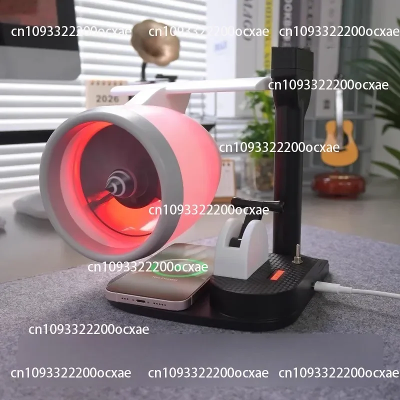 Humidifier Aircraft Engine-shaped Humidifier Turboprop Engine Fan Model Toy Humidifying Spray Red Light Flame Projection Item