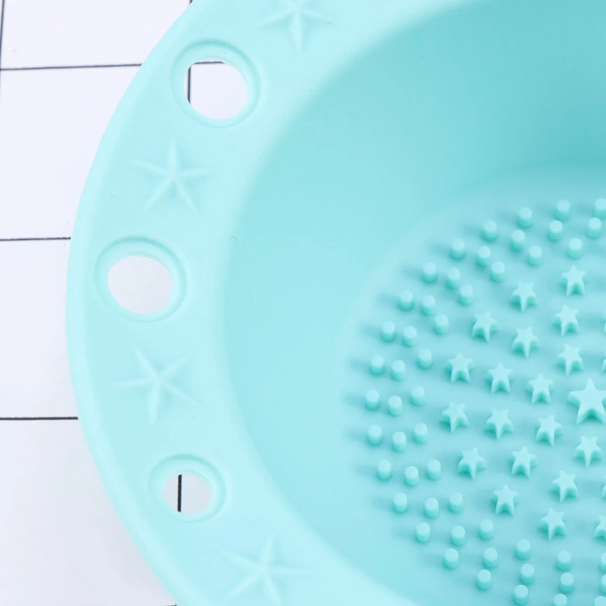 1pc silicone maquiagem escova limpador esteira 12 buracos rack de secagem sulco textura lavável antiderrapante ferramenta de beleza para cosméticos hortelã verde