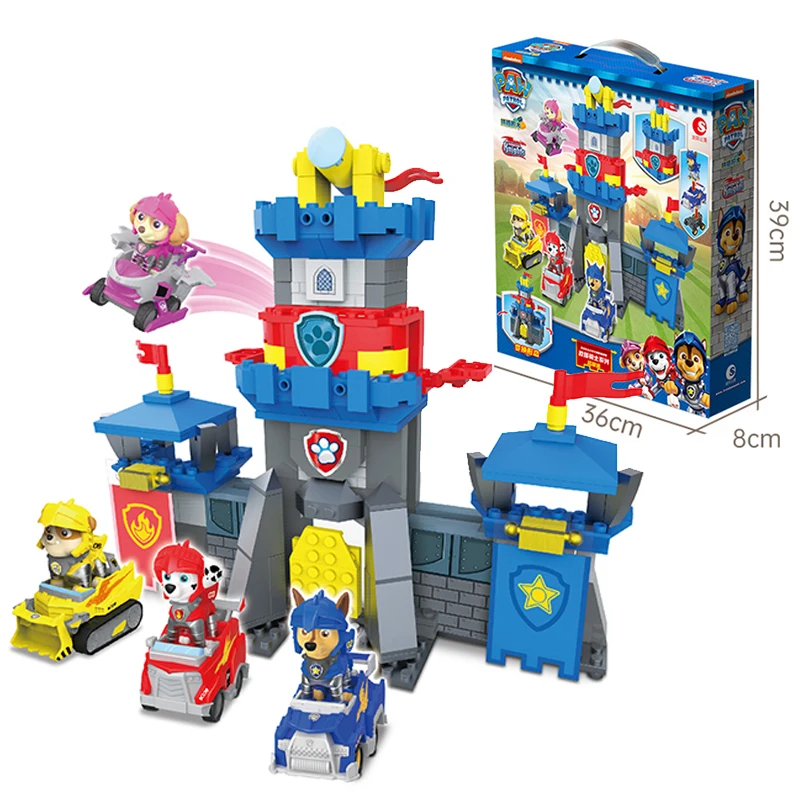 Paw Patrol Toy Rescue Knights - Headquarters Watchtower Control Tower Anime Figure Rubble Ryder Skye Cartoon Modle Car Kids Gift view 3