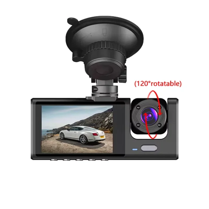 Dash cam 3 Channels 1080p Hd  Front Rear And Inner Camera Car Video Recorder Dvr Black Box  Driving record for car