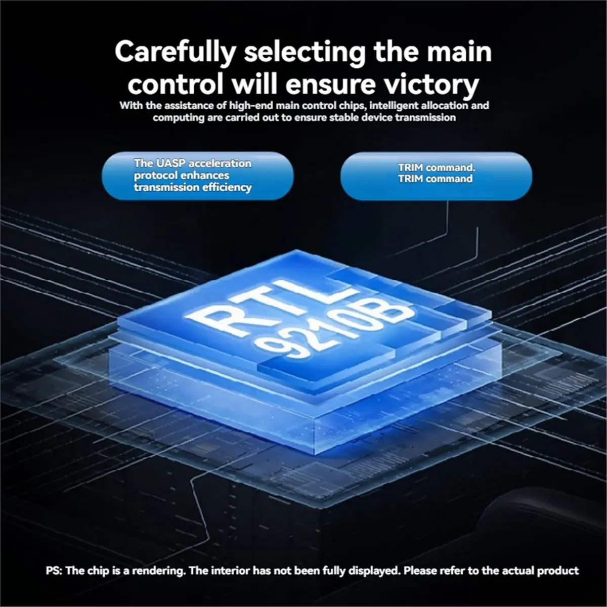 A49T M.2 SSD Case Dual Protocol NVMe/SATA SSD External Enclosure 10Gbps RTL9210B Chip Supports M and Keys