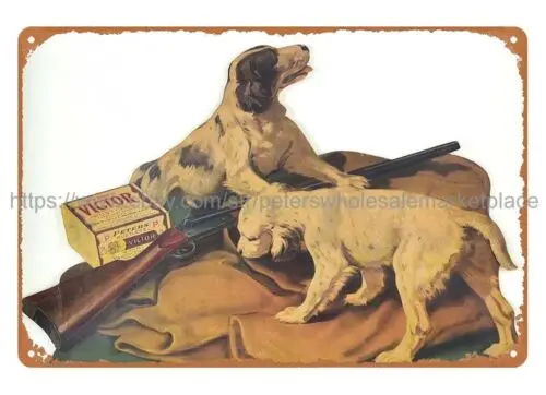 PETERS CARTRIDGE COMPANY hunting dog rifle ammo firearm hunting metal tin sign