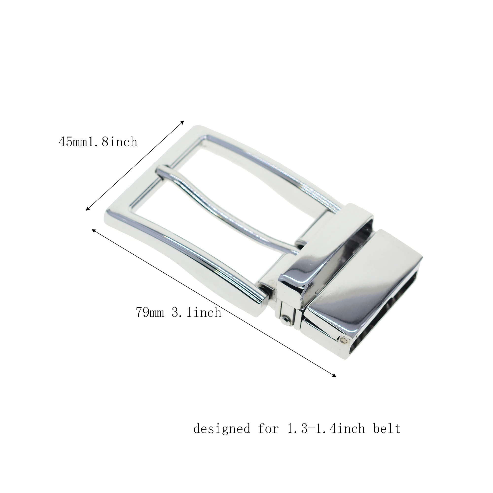 super fine pattern solid metal pin lock rotatable Prong secure mirror Silver man belt buckle for 1.3inch strap replacement