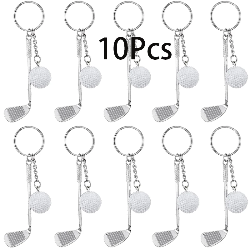 10Pcs Golf Gifts Keychain for Men Women Golf Club Keychains Backpack Decorations Birthday Christmas Gifts for Father Grandfather