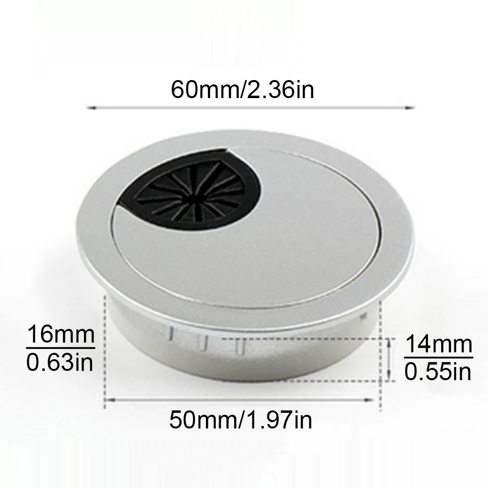 Plastic Cover Wire Hole Round Office Desk Threading Box for Desktops / Cabinets / Countertops