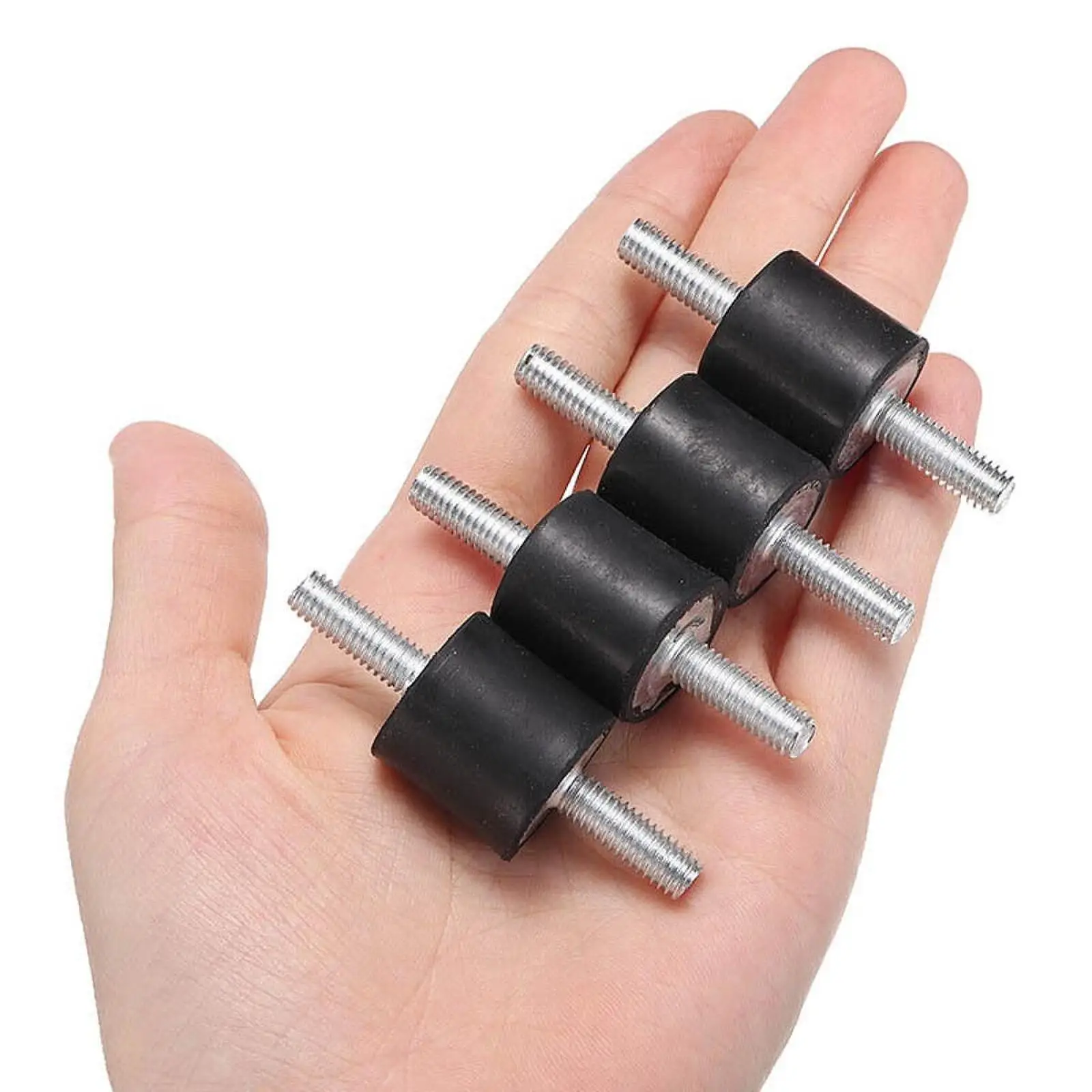 4x Rubber Shock Absorber M6 with Double Screw Studs Anti Vibrations Isolator Mounts Rubber Mounts for Engines Boat Coils Car