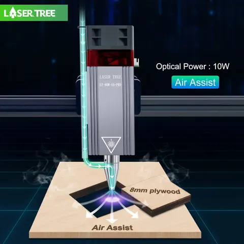 Módulo Laser LASER TREE 20w 40W 80W, Cabeça Laser Azul de 450nm para Máquina de Corte e Gravação a Laser CNC, Ferramentas DIY para Trabalhos em Madeira