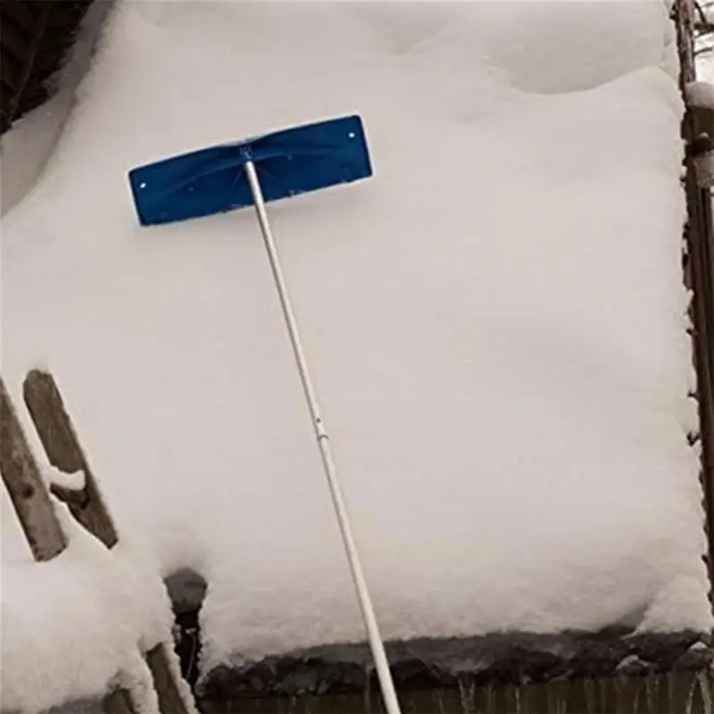 24Inch Wide Plastic Roof Snow Shovel Removal Tool Telescoping Aluminum Rod Roller Snow Scraper for Roofs Garages Car B03E