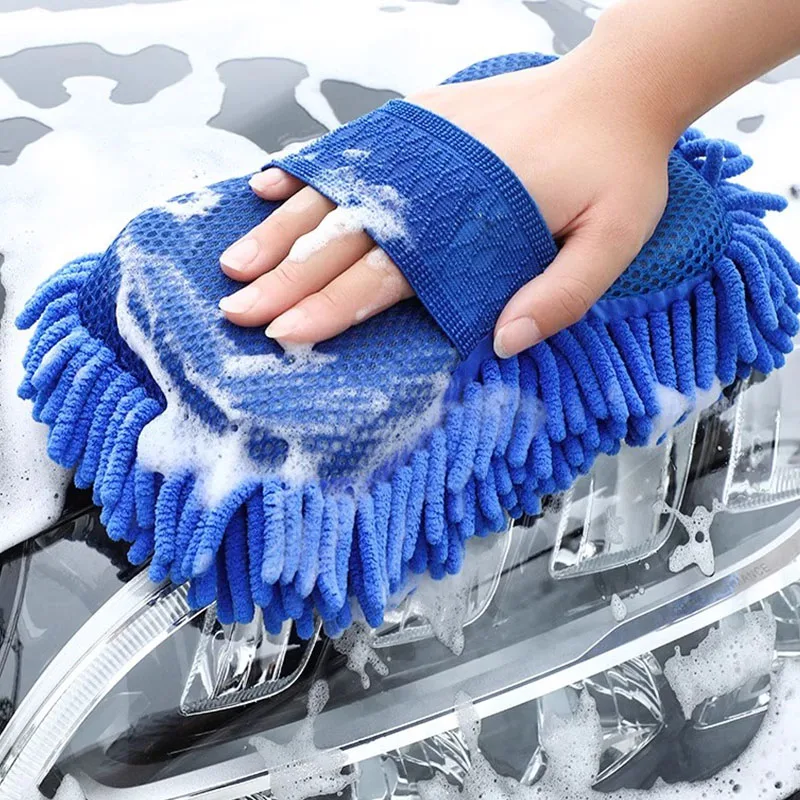 Car Wash Microfiber Chenille Car Wash Sponge Care Washing Brush Pad Washing Towel Auto Gloves Styling Accessories Gadget