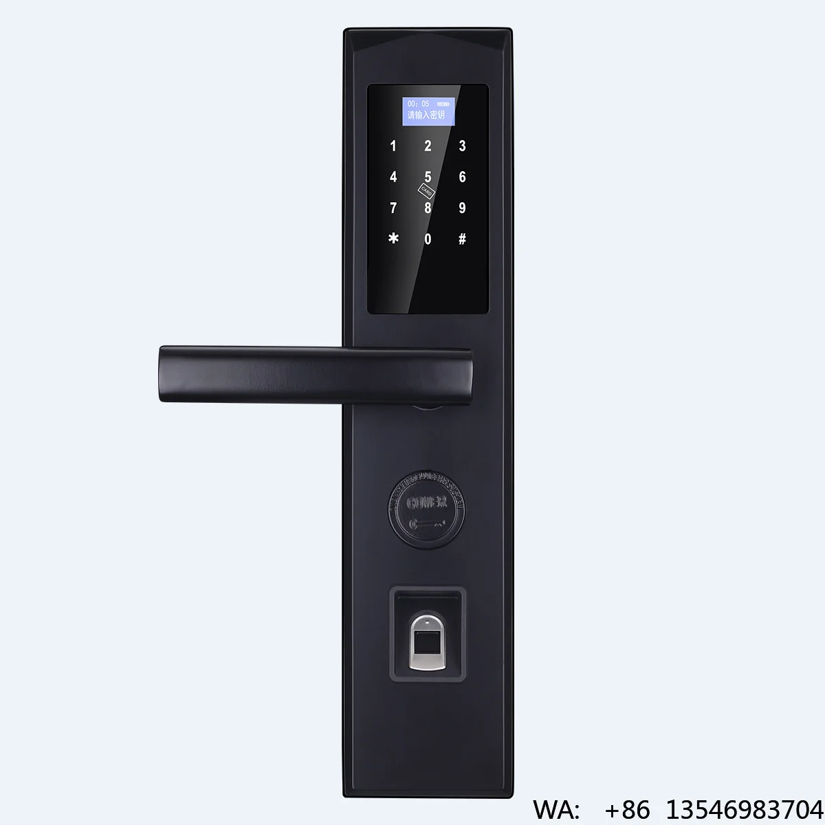 High Security LCD Screen Door Bell Handle Smart Fingerprint Door Lock